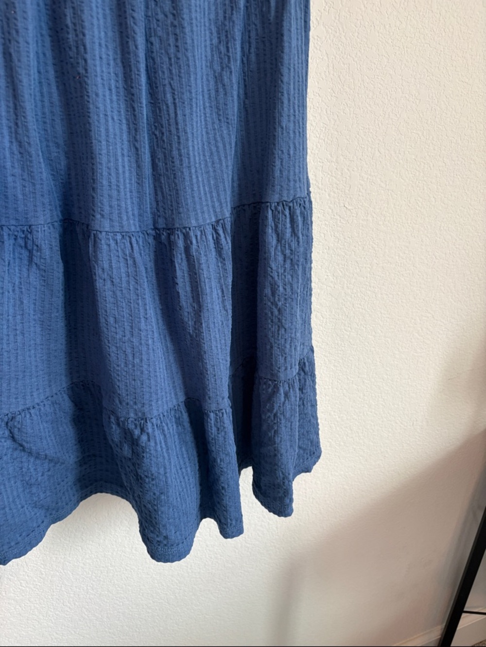 Boden Textured 100% cotton Blue V-Neck Dress 12R - Picture 5 of 6